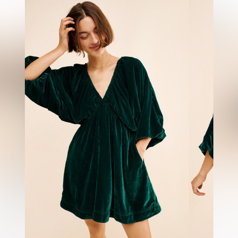 Free People Portia Velvet Mini Dress NWT XS